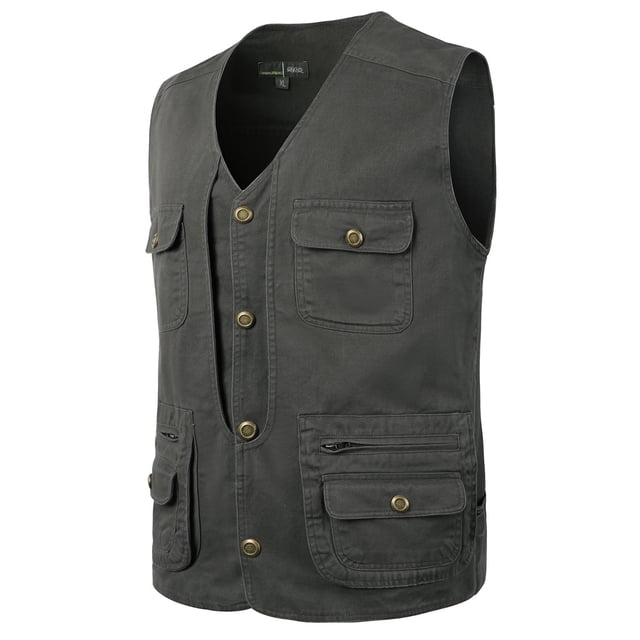CEHVOM Men's Outdoor Vest Leisure Jacket Lightweight Vest With Zip Many Pockets
