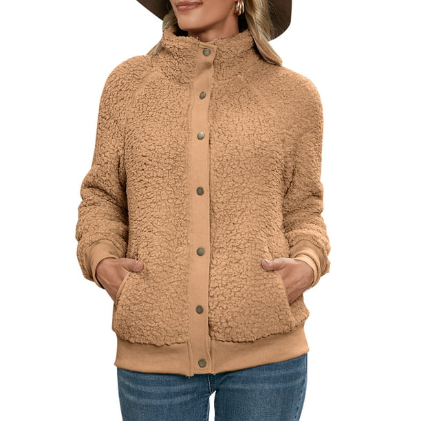Women Fleece Coat, Ribbed Close Sleeves Short Type 2 Side Pockets Fleece  Jacket Polyester for Winter (L) : : Clothing, Shoes & Accessories