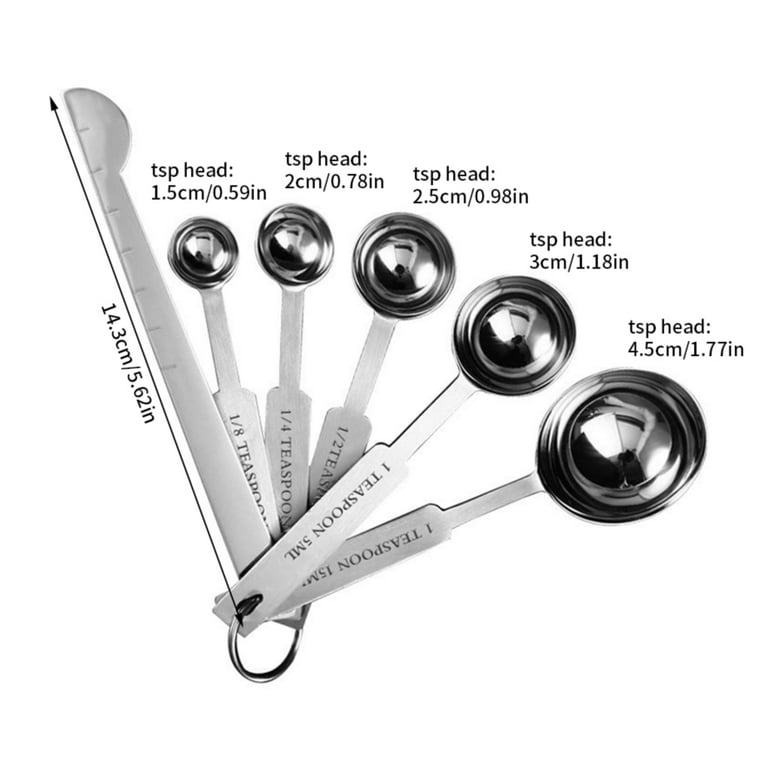 6pcs Stainless Steel Measuring Spoons, Seasoning Measuring Spoons