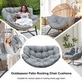 thumbnail image 7 of Cushions for Hanging Egg Chair, Thicken Outdoor rocking chair cushions, Garden Hanging Basket Chair Seat, Papasan Chair Cushion（Light gray）, 7 of 7
