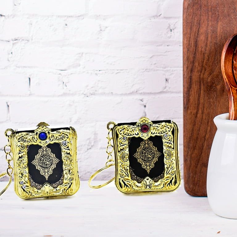 15 PCS Mini Quran Keychain Set - Gold Islamic Key Rings, Muslim Jewelry Accessories, Gift & Souvenir