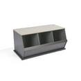 thumbnail image 6 of Badger Basket Children's Stackable Wooden 3-Bin 33 gal Toy Storage Cube, Charcoal & Gray, 6 of 10
