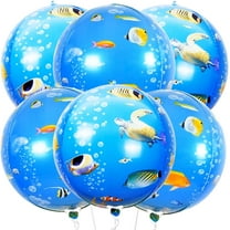 KatchOn, Sea Turtle Balloons for Ocean Birthday - 22 Inch, Pack Of 6 | Ocean Balloons for Under The Sea Party Decorations | Round 4D Under The Sea Balloons for Ocean Theme Birthday Party Decorations