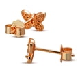 thumbnail image 3 of Rose Gold Tone 925 Sterling Silver Small Butterfly Stud Earrings Cubic Zirconia, 3 of 5