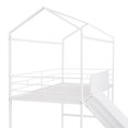 thumbnail image 6 of Aukfa Metal Twin Loft Bed with Slide and Wooden Blackboard, House Shaped Top, White, 6 of 10