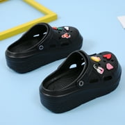 CERYTHRINA Womens Platform Clogs 2 in High Heels Mules Gardener Platform with Casual Clogs Black 38