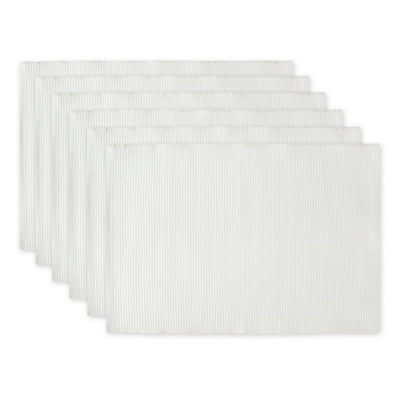 DII Ribbed Solid Placemat Set/6