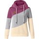 thumbnail image 3 of Sudadera con capucha para mujer, estilo informal, con cuello vuelto, manga larga, con bloques de color, suéteres, tops de otoño, 3 of 5