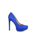thumbnail image 2 of Fahrenheit Almond Toe High Heel Pumps in Blue, 2 of 3
