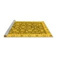 thumbnail image 2 of Ahgly Company Machine Washable Indoor Round Oriental Yellow Traditional Area Rugs, 6' Round, 2 of 4