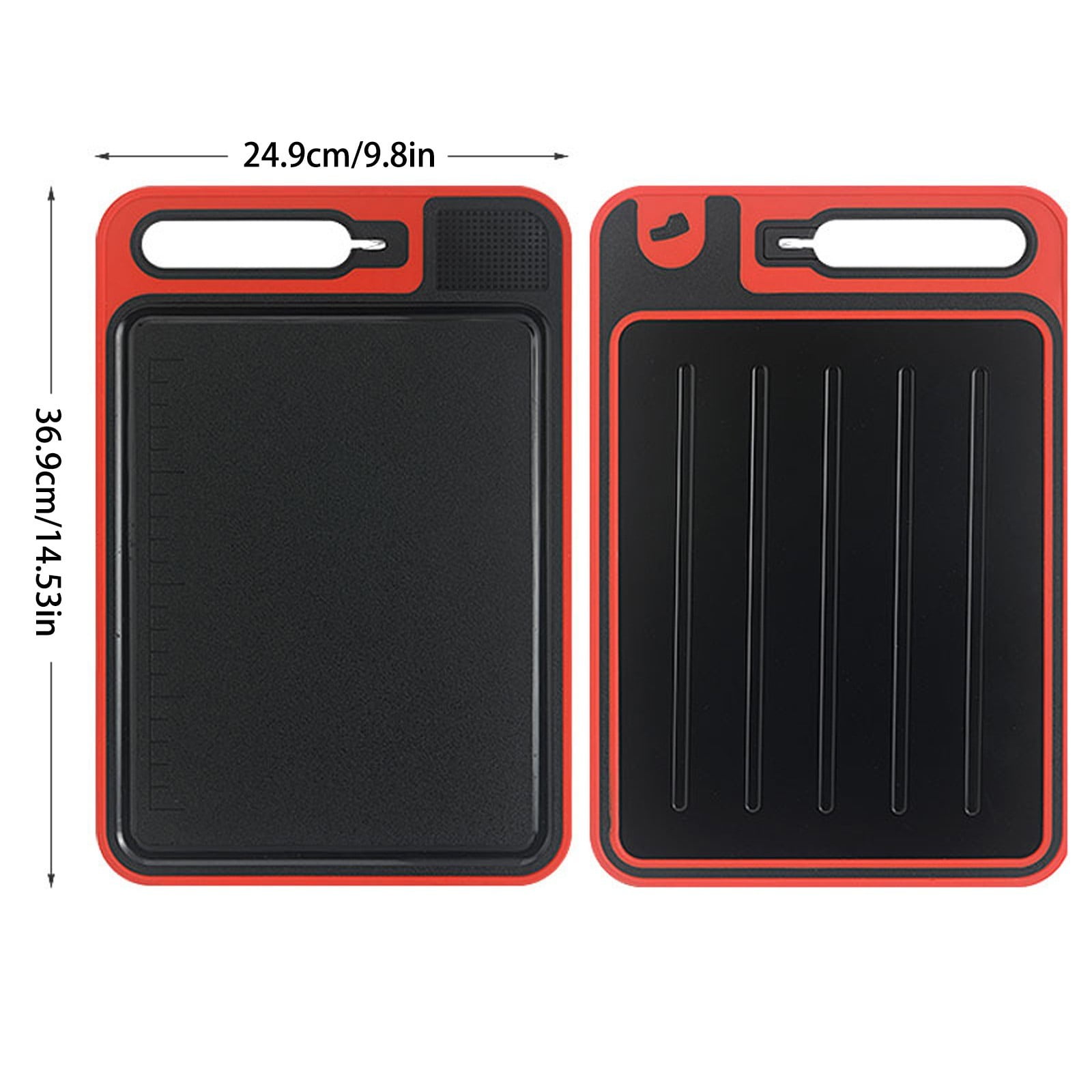 4-in-1 Defrosting Tray & Cutting Board, Stainless Steel Fast Thawing Mat, Multi-Functional Kitchen Prep Board, For Meat Veggies(Black)
