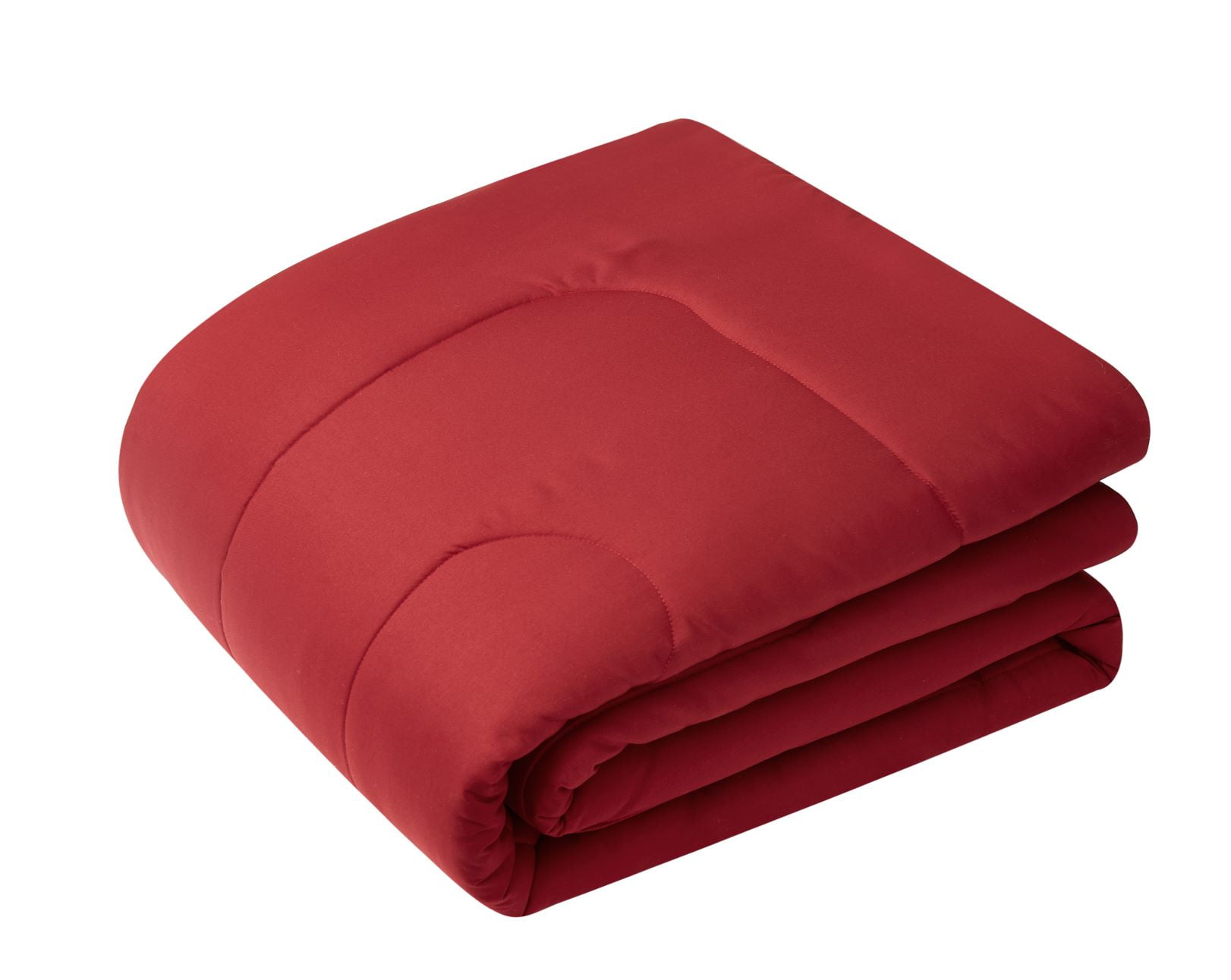 Mainstays 7-Piece Reversible Bed-in-a-Bag Comforter Set with Sheets, Red, King