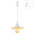 thumbnail image 1 of FSLiving Adjustable Height Track Pendnat Light H-Type Retractable Lift Track Spotlight with Telescoping Rod Adjustable Gimbaled Lamp-Post Halo Track DIY Retro Cover Lamp, Marble Grain - 1 Light, 1 of 7