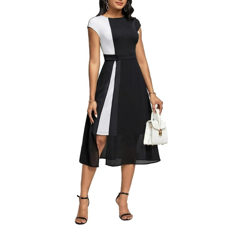 Walmart black and white cheap dress