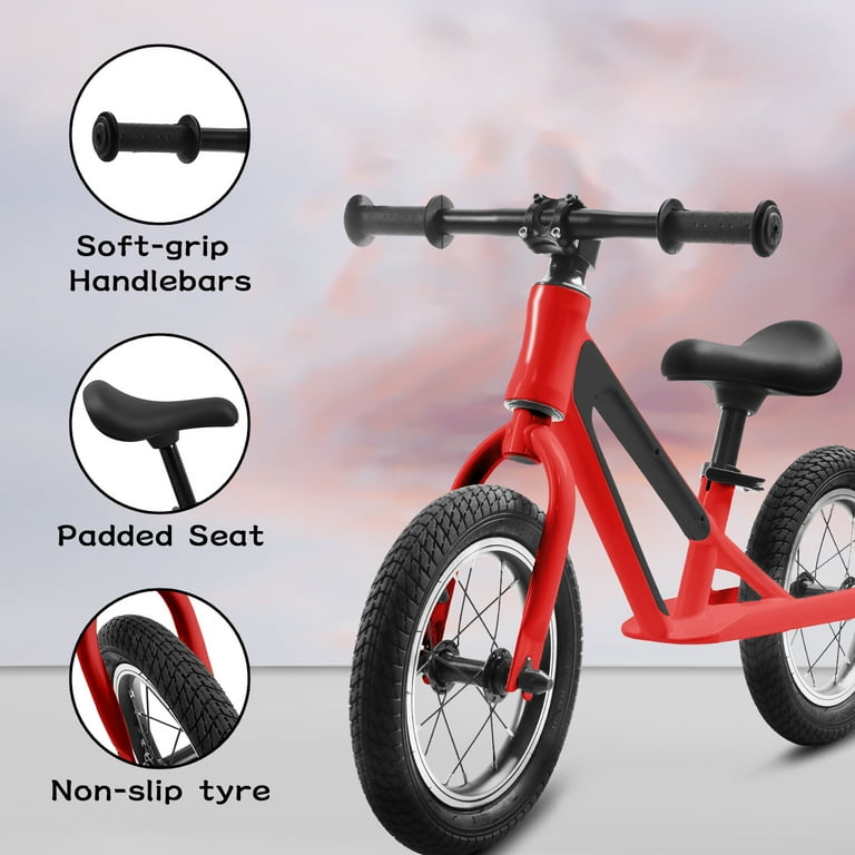 Aixvx Balance Bike Magnesium Alloy Frame Toddler Bike Lightweight Sport Training Bicycle with 12