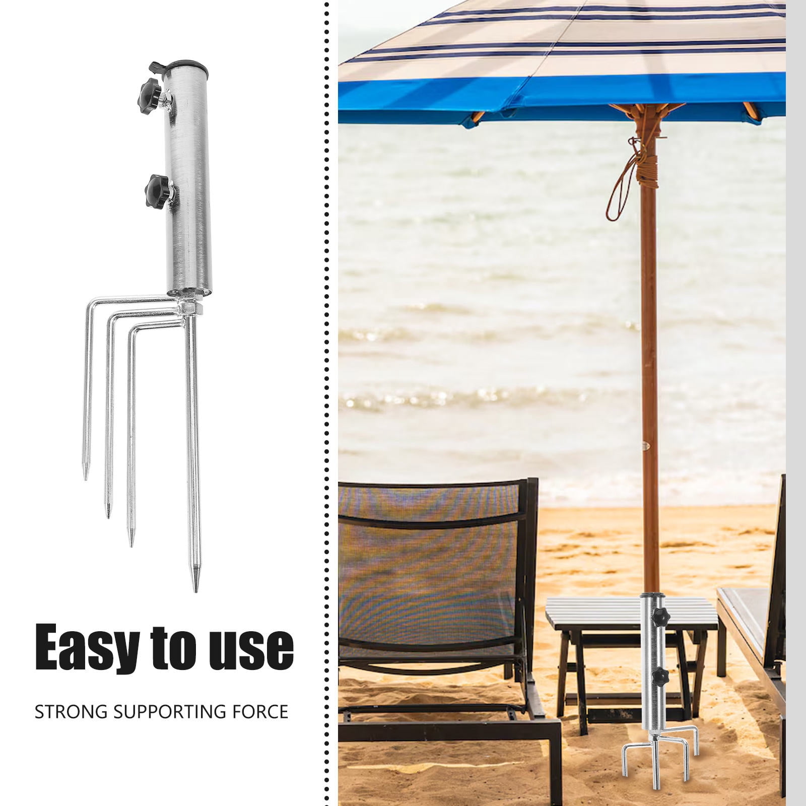 OUNONA Beach Umbrella Holder Detachable Umbrella Stand Sand Grass Patio Umbrella Holder