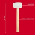 thumbnail image 3 of Hyper Tough 16 Ounce White Rubber Mallet with Wood Handle, 3 of 7