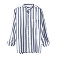 thumbnail image 4 of Mens Tee Shirts Striped Print Long Sleeve Button-Down Shirts Grey Xxxl Shirt, 4 of 4