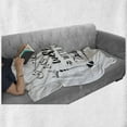 thumbnail image 6 of It is Well with My Soul Soft Flannel Fleece Blanket, Doodle Style Positive Inspirational Words with Swirls Heart Arrows, Cozy Plush for Indoor and Outdoor Use, 50" x 60", Black White, by Ambesonne, 6 of 6
