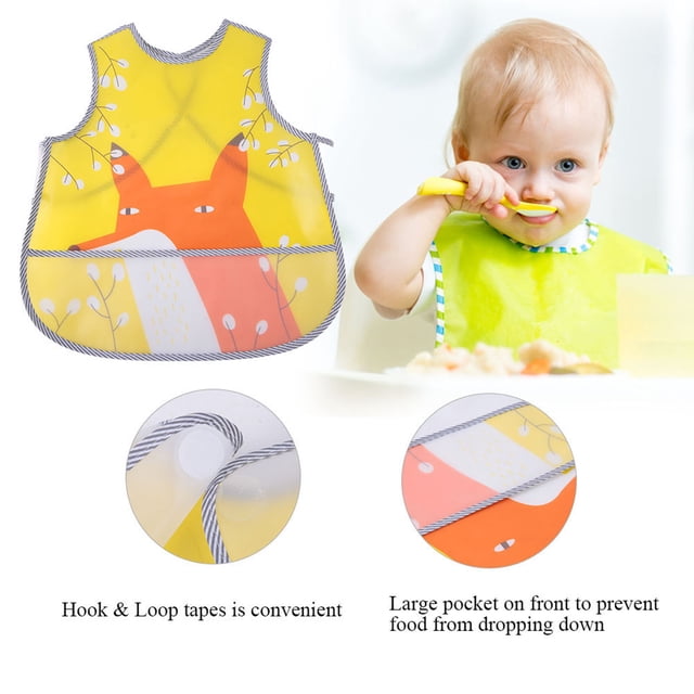 Chaleco babero, chaleco babero de dibujos animados para bebés y niños pequeños, babero para bebés, uso práctico