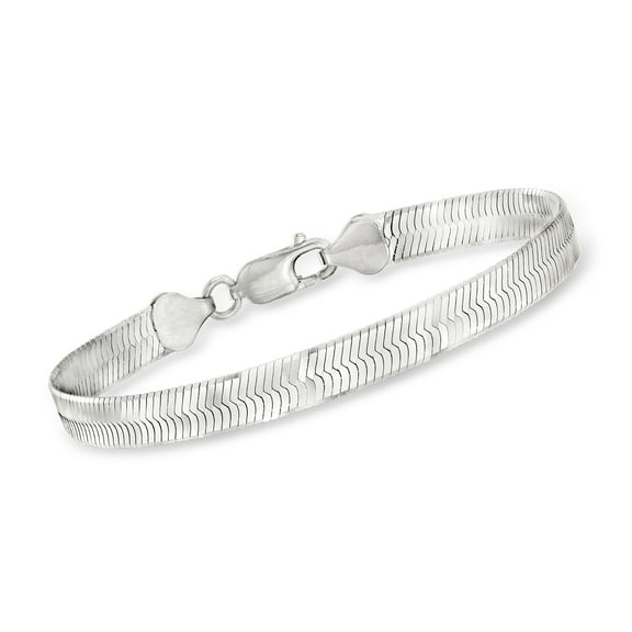 Ross-Simons Italian 6mm Sterling Silver Herringbone Bracelet, Women's, Adult