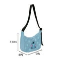 thumbnail image 3 of Disney Lilo & Stitch Wink & Hibiscus Crescent Women's Blue Handbag, 3 of 7