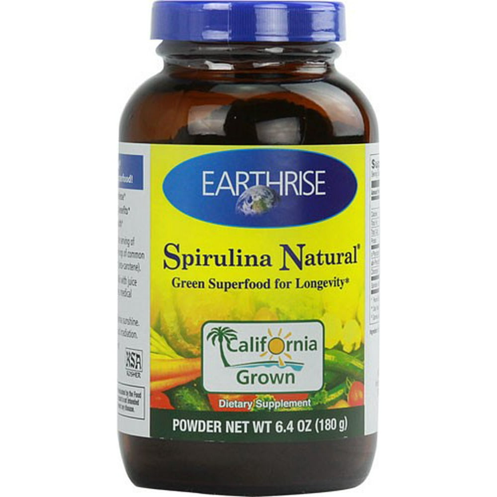 Earthrise Spirulina Natural Green Superfood Fluid Ouncer Longevity