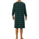 thumbnail image 3 of CAMISA DE NOCHE A CUADROS INSPIRE CHIC PARA HOMBRES, AJUSTE SUELTO, CUELLO HENLEY, VESTIDO DE SUEÑO A CUADROS, PIJAMAS, VERDE AZUL, 3 of 5