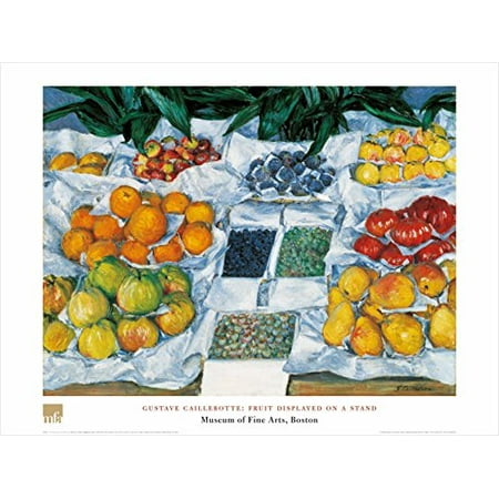 - Fruit Displayed On A Stand by Gustave Caillebotte 24x32 Art Print Poster Still Life Famous Painting Fruit Assortment
