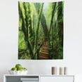 thumbnail image 1 of Forest Tapestry, Entrance to Deep Dark Evergreen Jungle Surreal Extreme Vivid Plants Jungle, Fabric Wall Hanging Decor for Bedroom Living Room Dorm, 5 Sizes, Green Brown, by Ambesonne, 1 of 1