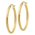 thumbnail image 3 of Auriga Fine Jewelry 14k Yellow Gold Heart Oval Hoop Earrings (L- 35.4mm, W- 25.5mm) for Women, 3 of 6