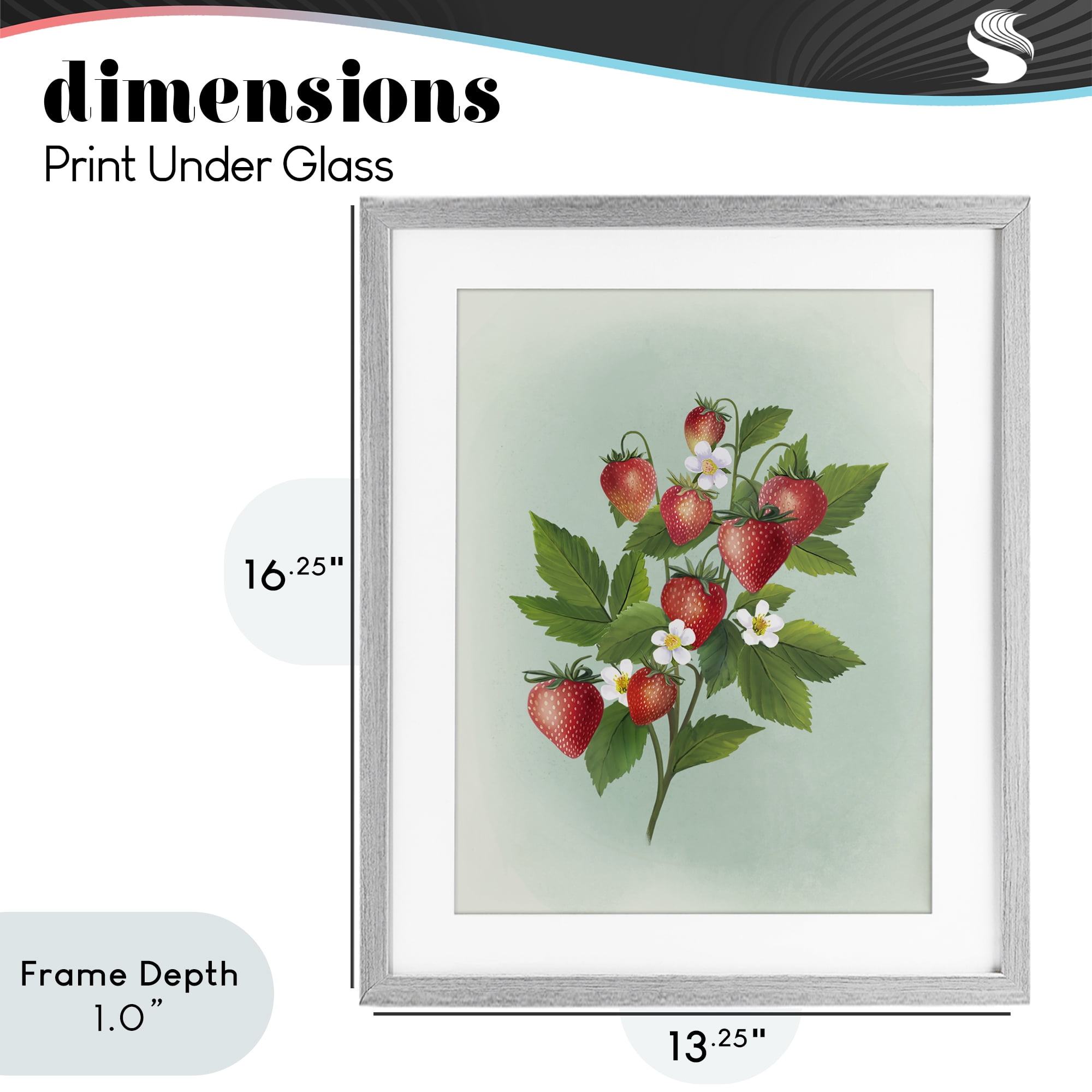 Stupell Industries Vintage Strawberry Bundle Gray Framed Print Under Glass, design by Diane Neukirch