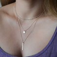 thumbnail image 2 of Collar multicapa colgante de 3 niveles cadena larga accesorios para mujer (plata), 2 of 4