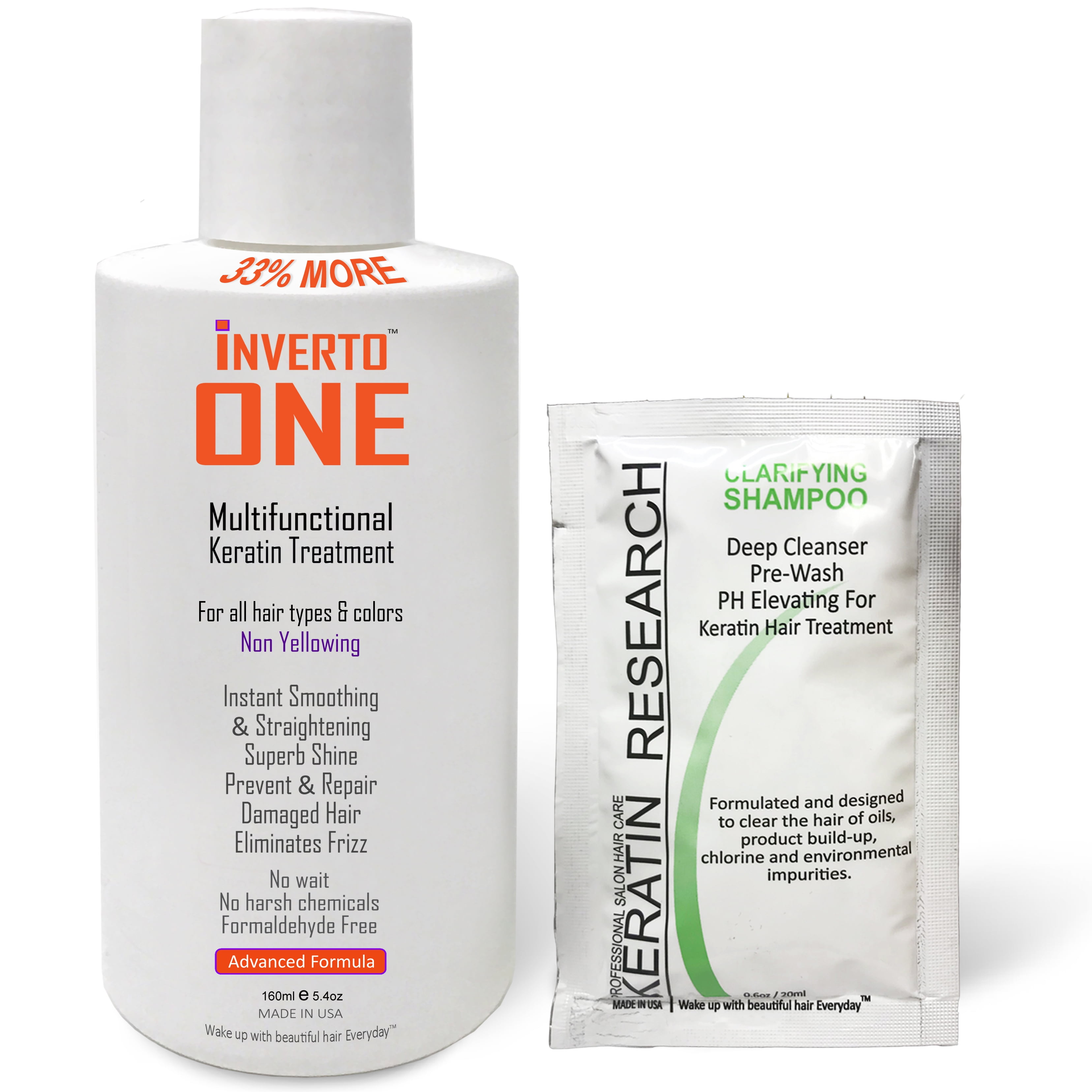 Keratin Research Inverto Anti Frizzy Hair Treatment Set Formaldehyde Free with Mask and Shampoo 120ml Walmart