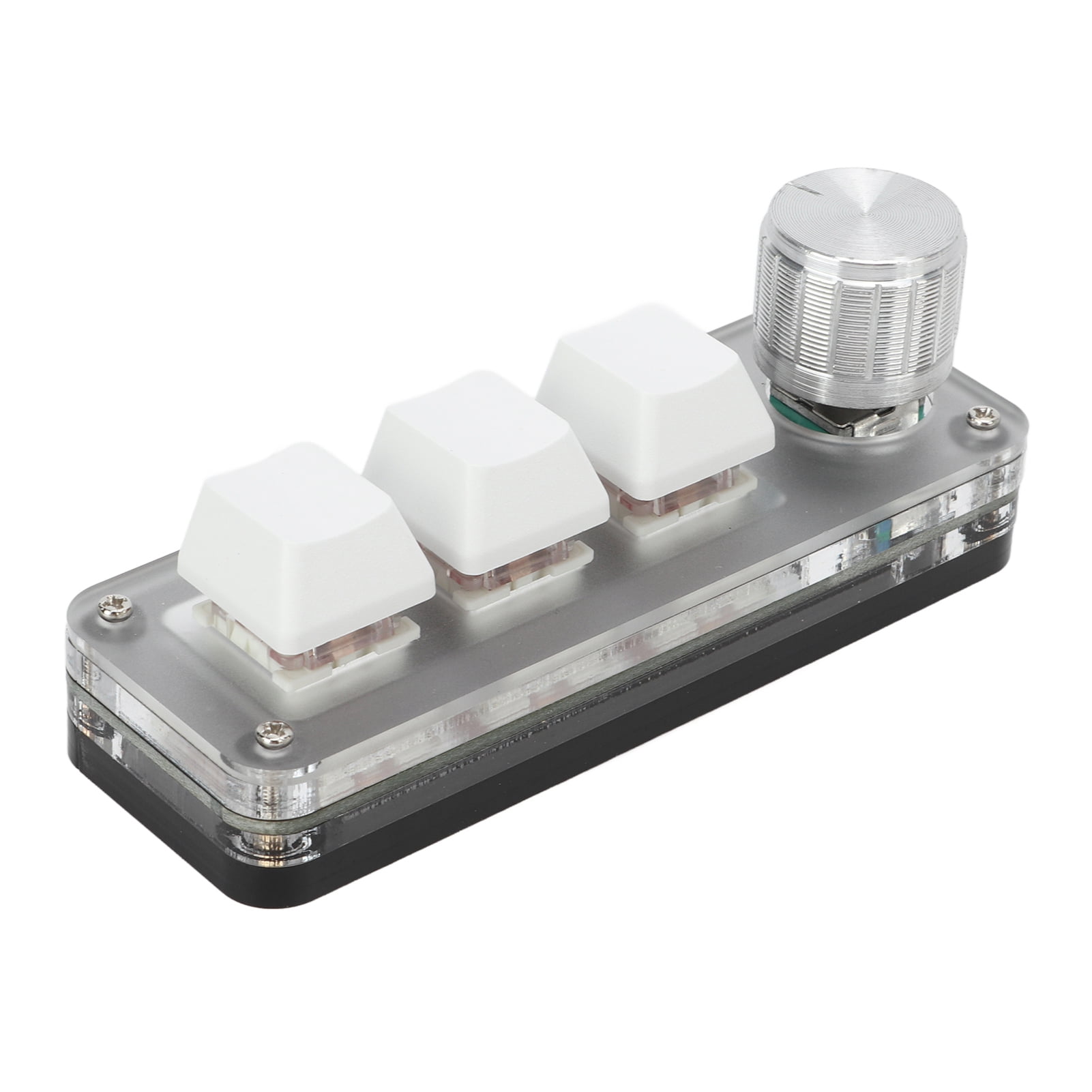 Mini 3 Key Keypad Mechanical White Gaming Keyboard Programmable One Handed for Office Games Music Industrial Control