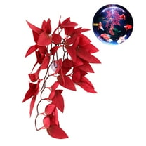 TEHAUX Fish Tank Decoration Betta Fish Tank Accessories Rattan Style Red 1Pack