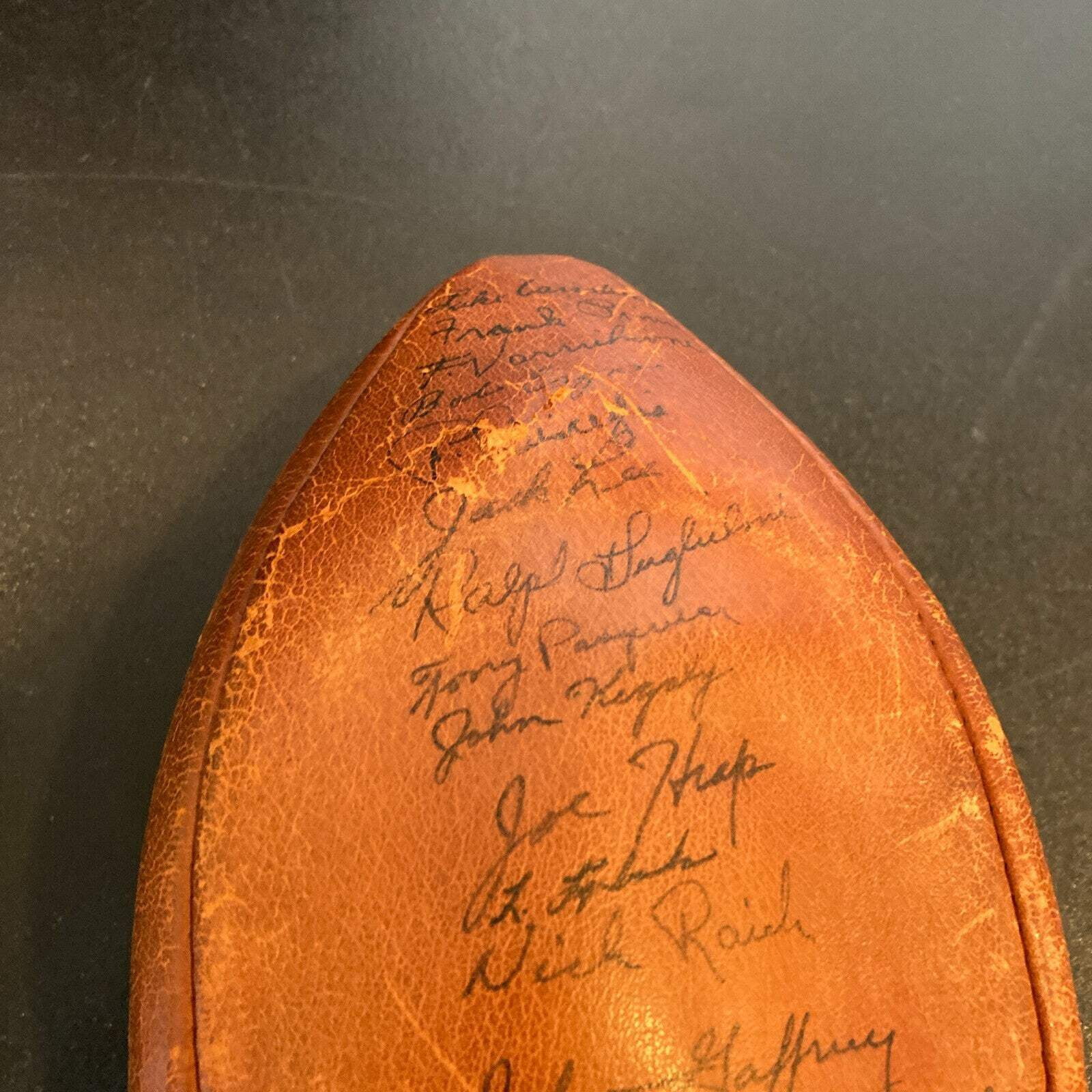 1954 Notre Dame Fighting Irish Team Signed Football With 57 Sigs Beckett COA