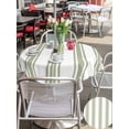 thumbnail image 5 of Outdoor Tablecloth with Umbrella Hole for Patio/Picnic/Party/Camping, Sage Green Striped Waterproof Table Cloth Round Cover Washable, Farmhouse Aesthetic Modern Stripes (Dia 60"), 5 of 9