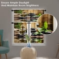 thumbnail image 3 of Spa Kitchen Curtains Rock Bamboo Wood Window Curtains Valance and Tier Set 36 Inch, Vintage Green Therapy Rod Pocket Short Tier Curtain, Summer Small Cafe Curtains for Kitchen Decor, 3 of 6