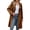 Brown, variant on Double Breasted Spring Fall Women Solid Color Lapel Long Casual Trench Coat
