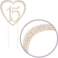 thumbnail image 4 of Ella Celebration Quinceañera Number 15 Cake Topper Rhinestone Metal 15th Birthday Decoration (Rose Gold), 4 of 6