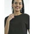 thumbnail image 4 of No Boundaries Cropped Boxy Cotton Tee with Short Sleeves, Women's, 4 of 5