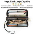 thumbnail image 5 of Wallet Women's Long Double Zipper Wallet Rfid Men's Pu Leather Clutch, 5 of 22