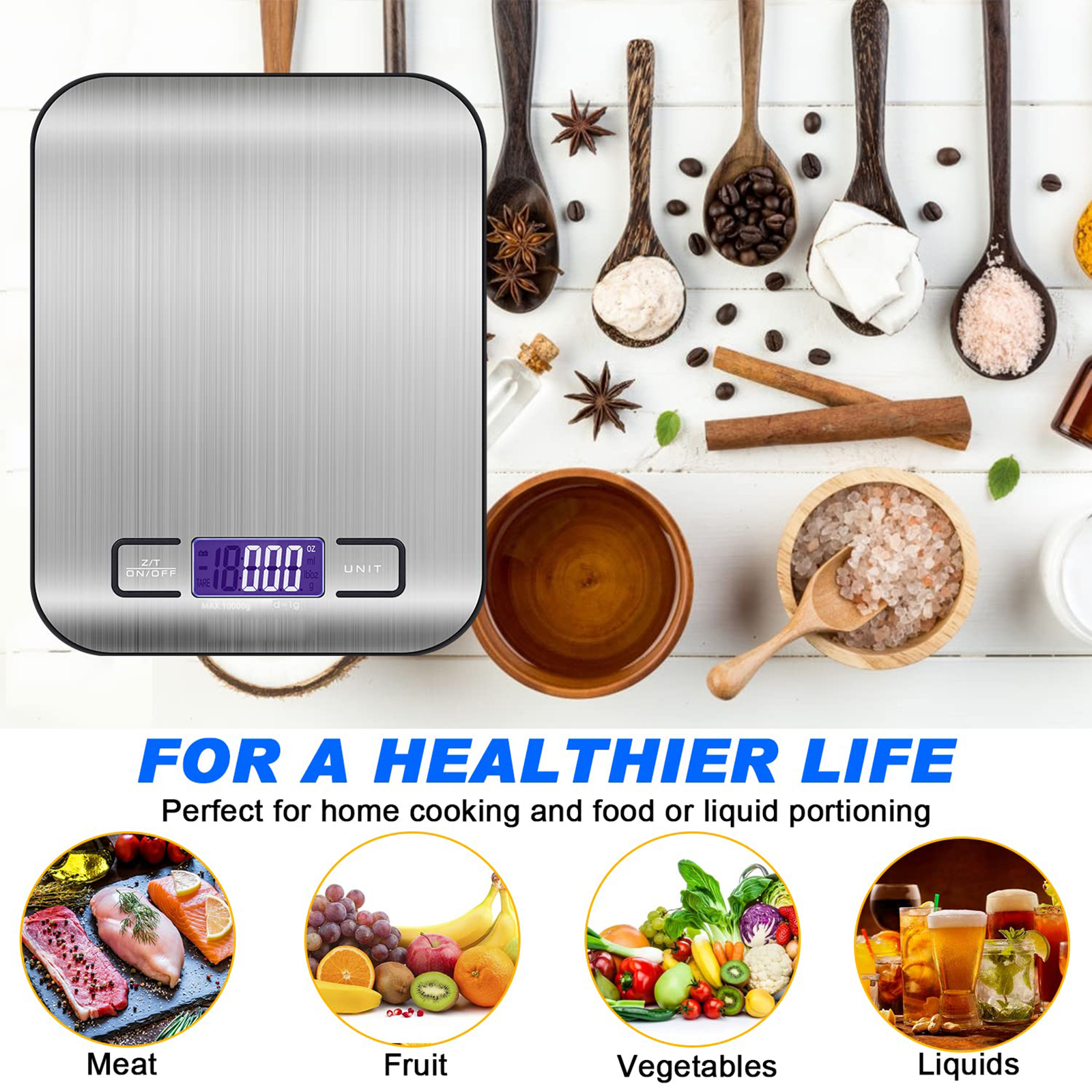 Bn-link 22 Lb Digital Kitchen Scale, Silver photo 4