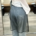 thumbnail image 5 of Women Lace Skirt Sheer Lace Coverup Skirt Side Tied Wraped Skirt (Black One Size), 5 of 5