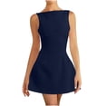 thumbnail image 2 of onlyliua Dresses for Women 2025 Sleeveless Crew Neck Solid Evening Gown Tank Dresse Pleated Design Regular Fit Minimalist Design Linen Casual for Evening Events Todays Clearance Deals Prime, 2 of 6