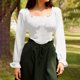 thumbnail image 2 of Top de manga larga,Blusa renacentista con hombros descubiertos para mujer, manga larga fruncida con estilo corsé, 100 % poliéster, para uso diario y fiestas, sopatenor, 2 of 9