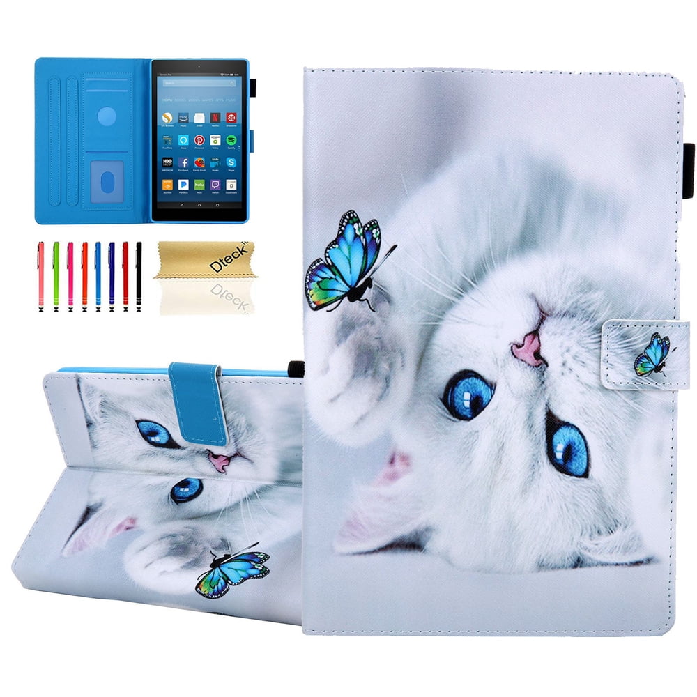 Dteck Flip Case For Kindle Fire HD 8, PU Leather Folio