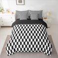 thumbnail image 2 of Homewish Geometric Honeycomb Twin Bedding Sets 7-Piece for Kids Children Teens,Black White Bedding Comforter Set Microfiber,Abstract Hexagon Breathable Sheet Sets,Super Cozy Room Decor,Reversible, 2 of 8
