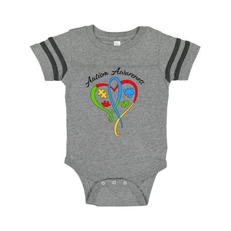 

Inktastic Autism Awareness Heart Ribbon and Puzzle Pieces Gift Baby Boy or Baby Girl Bodysuit